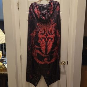 The Buried Apparel Future Shawl One Size Reversible Hood Cloak Skull Festival